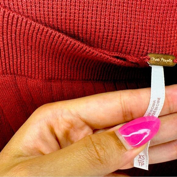 Free People Mod Wrap Skirt in Wine - Picture 11 of 14